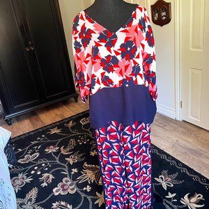 Laurel Matching Red & Navy Geometric Set
